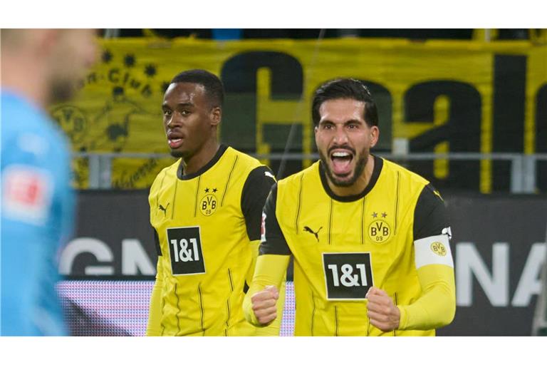 Pure Erleichterung bei BVB-Kapitän Emre Can.