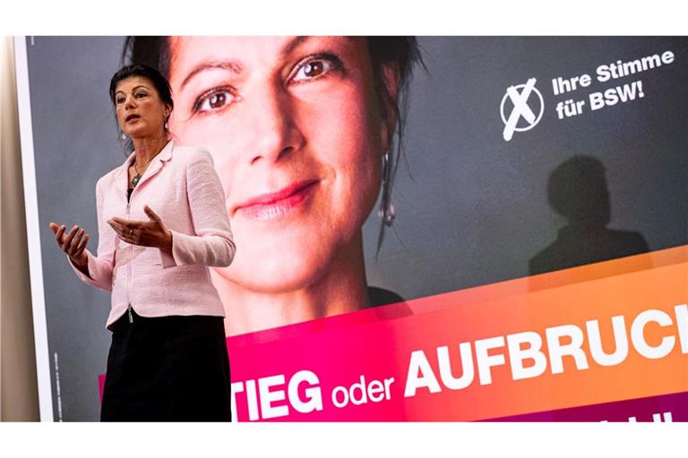 Sahra Wagenknecht ist das Gesicht ihrer jungen Partei BSW - vor allem im Wahlkampf (Archivbild).