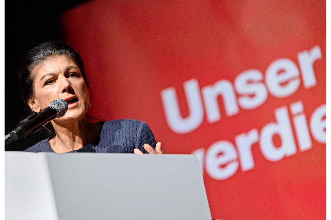 Sahra Wagenknecht sprach am Dienstagabend in der Stuttgarter Liederhalle.