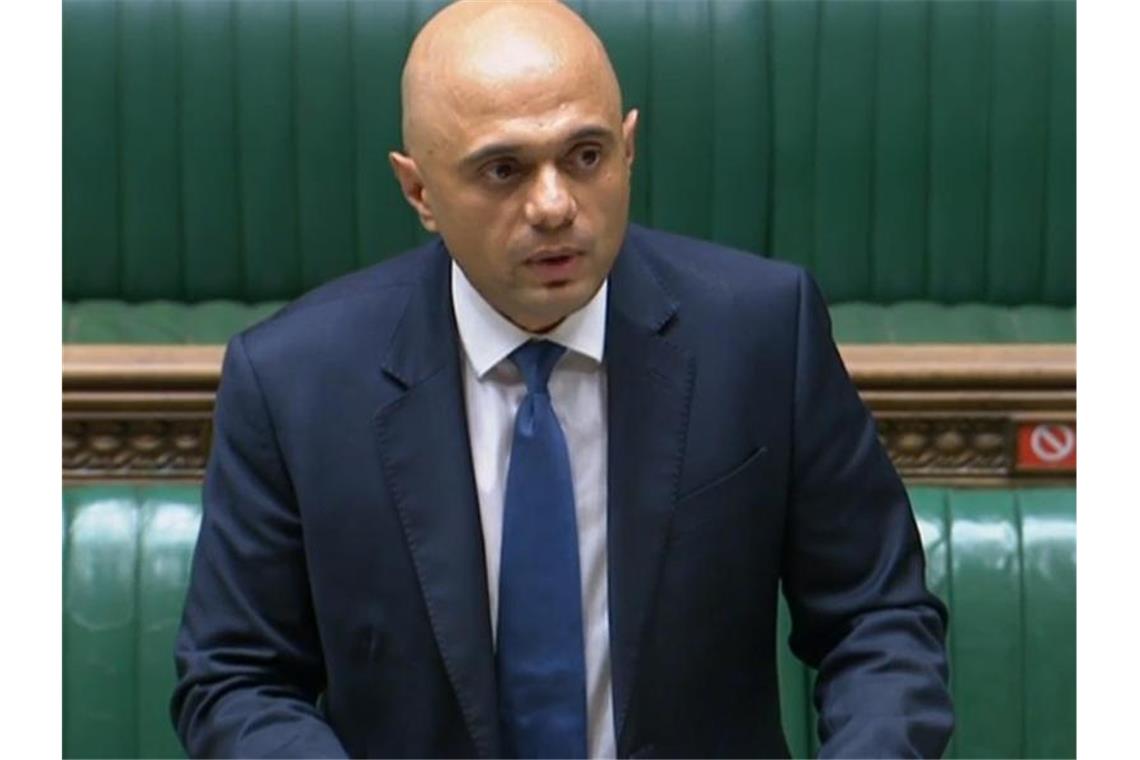 England beendet fast alle Corona-Maßnahmen am 19. Juli Sajid Javid, Gesundheitsminister von Großbritannien, spricht zu den Abgeordneten im Unterhaus über die Pläne der Regierung bezüglich der Corona-Pandemie. Foto: ---/House of Commons/PA Wire/dpa