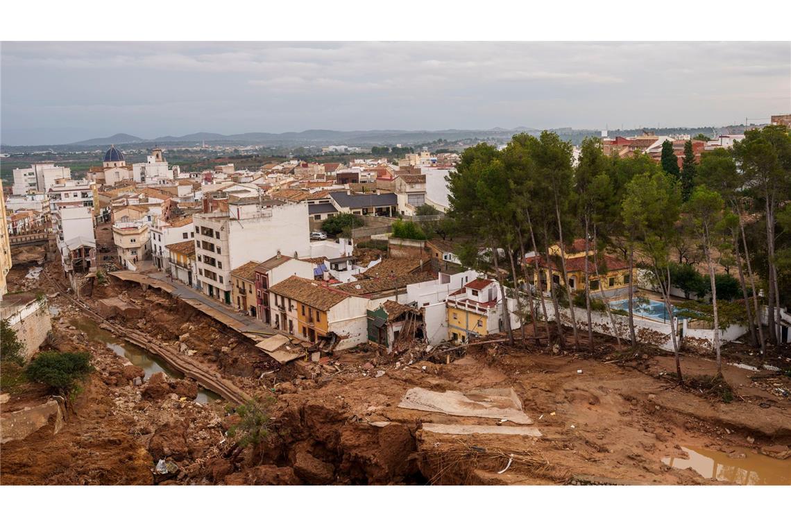 Schlamm in der Gemeinde Chiva in der spanischen Provinz Valencia.