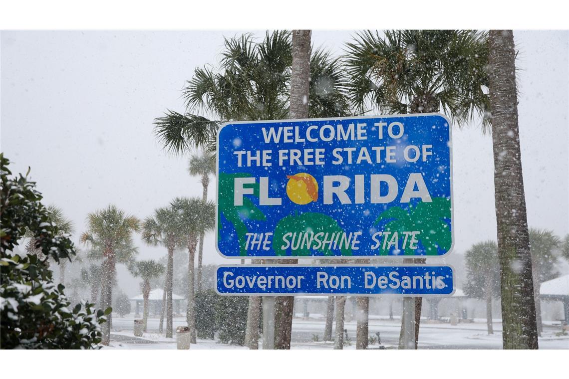 Schnee hatten die Einwohner Floridas dort lange nicht gesehen.