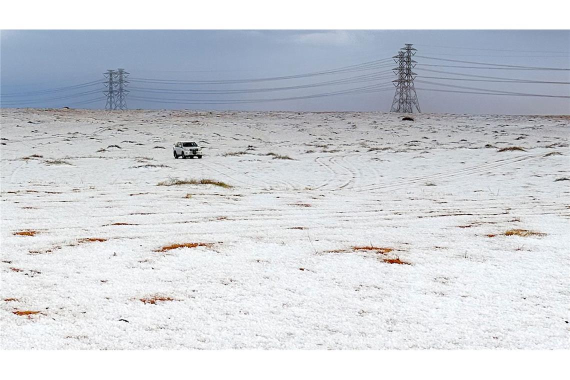 Schneefälle sind in Saudi-Arabien äußerst selten.