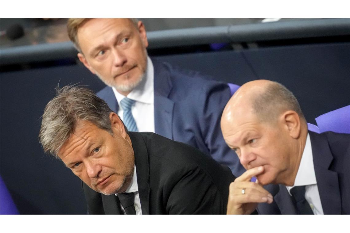 Scholz, Habeck, Lindner: Sie entscheiden heute, was aus der Ampel wird. (Archivbild)