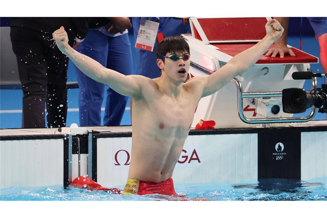 Schwimmt bei den Olympischen Spielen in Paris den ersten Weltrekord: Pan Zhanle (China).