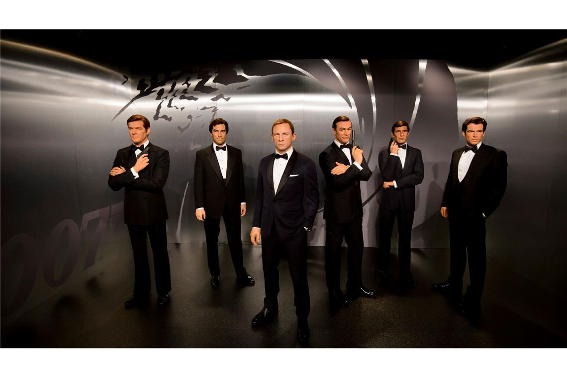 Sechs James-Bond-Darsteller (hier als Wachsfiguren bei Madame Tussauds in London) gab es bisher.