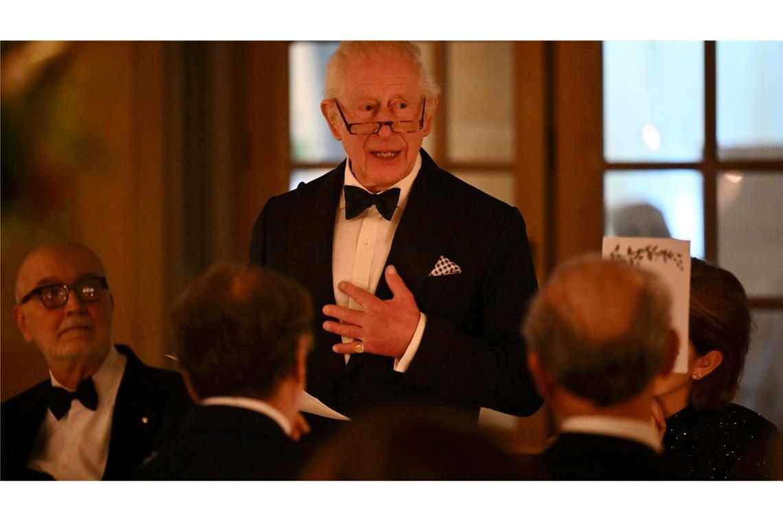 Seine Ansprache bei dem Dinner hielt Charles zur Freude des Publikums teils auf Italienisch.