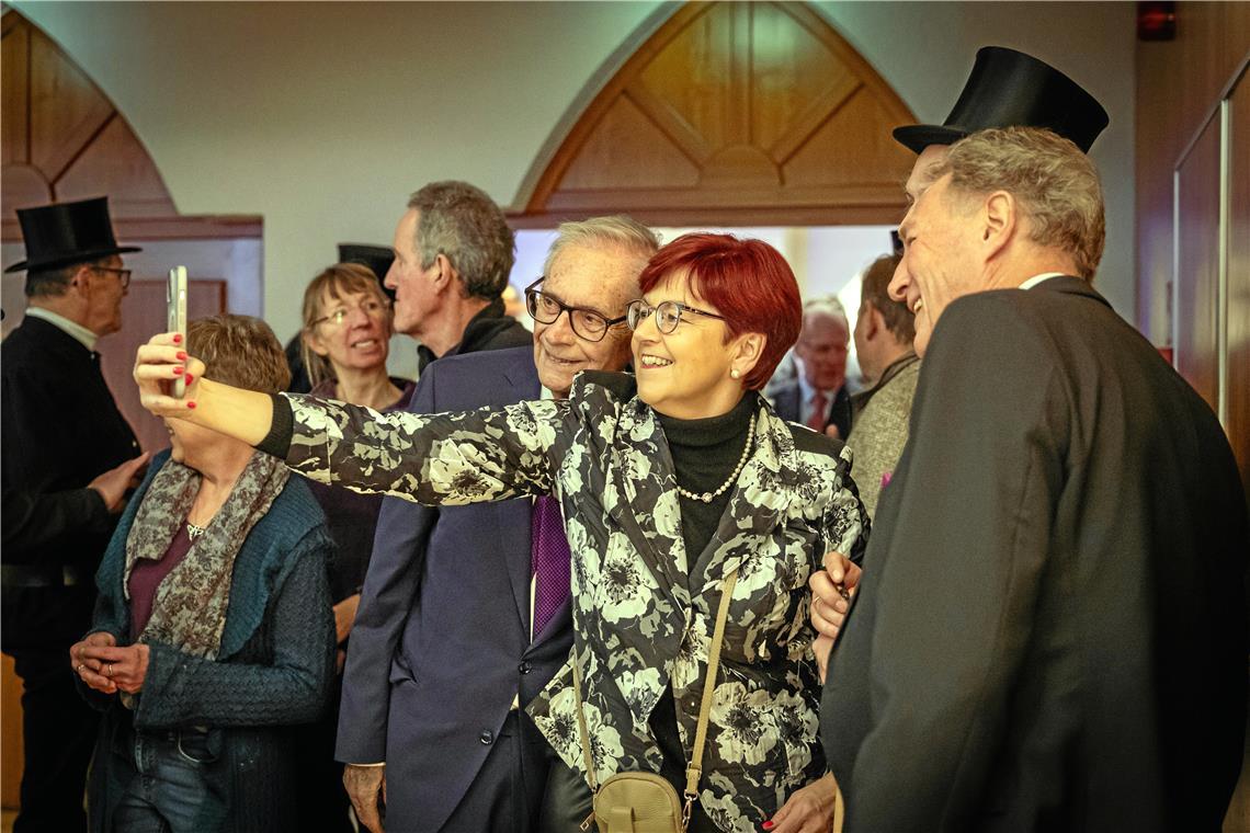 Selfie Inge Gräßle mit Robert Antretter und Norbert Barthle // 59. Neujahrsempfa...