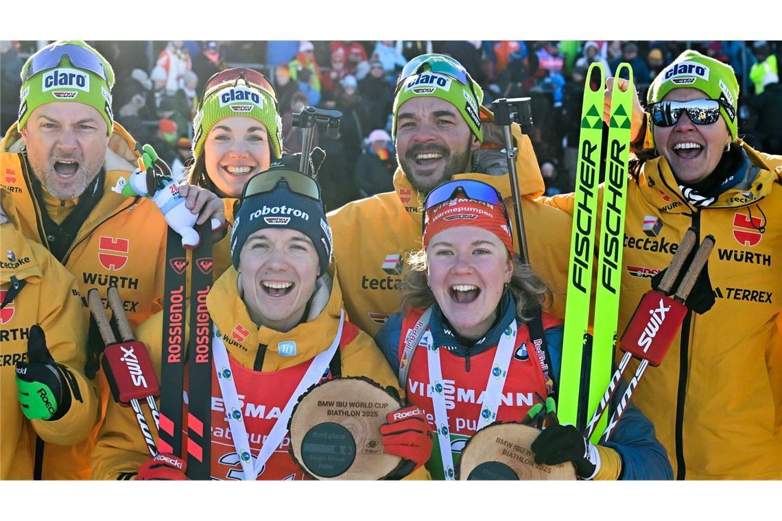 Selina Grotian und Justus Strelow (beide M) holen einen wichtigen Erfolg für das deutsche Team.