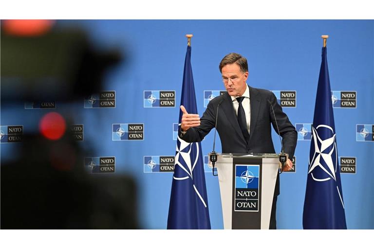 Sieht die Bündnisstaaten auf Kurs: Nato-Generalsekretär Mark Rutte. (Archivbild)