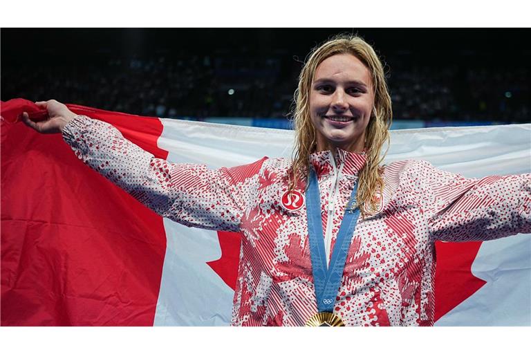 So sieht die Zukunft des Schwimmsports aus: Summer McIntosh nach ihrem ersten Olympiasieg