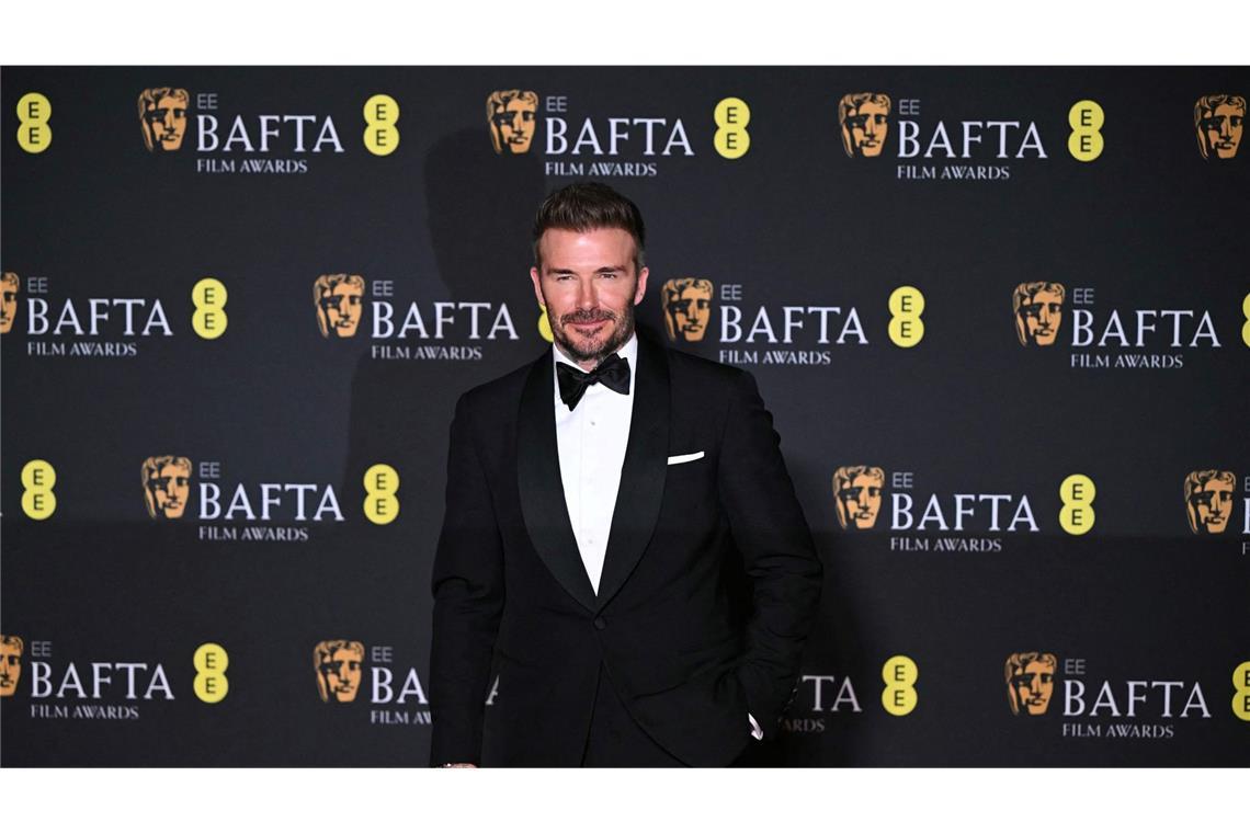 Solo-Auftritt: Die britische Fußballlegende David Beckham kam ohne seine Frau Victoria zu den Baftas.