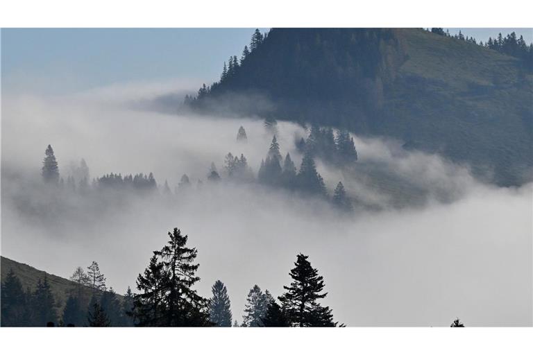 Sonne auf dem Berg, Nebel im Tal -  Inversionswetterlage im Mangfallgebirge