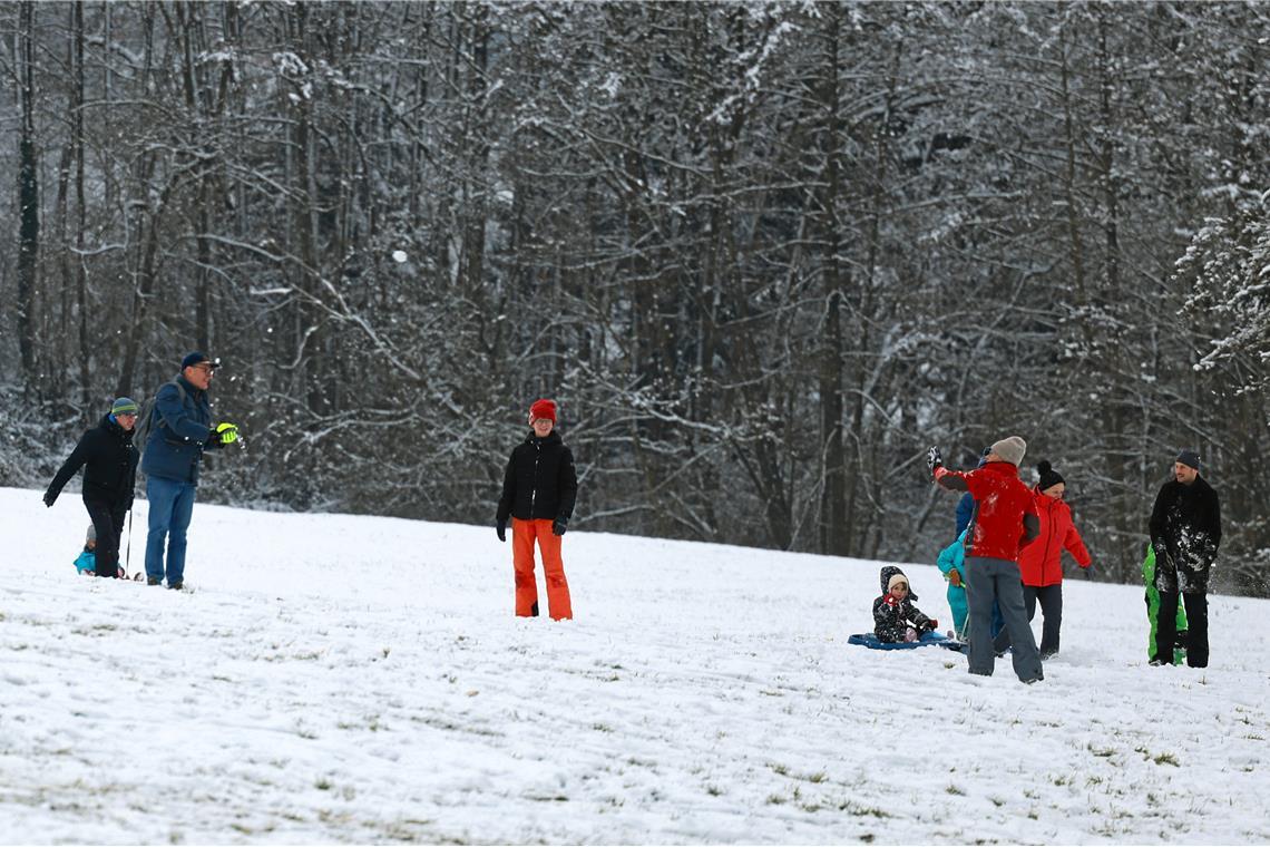 Spaß im Schnee bei Sechselberg am Schlittenhang