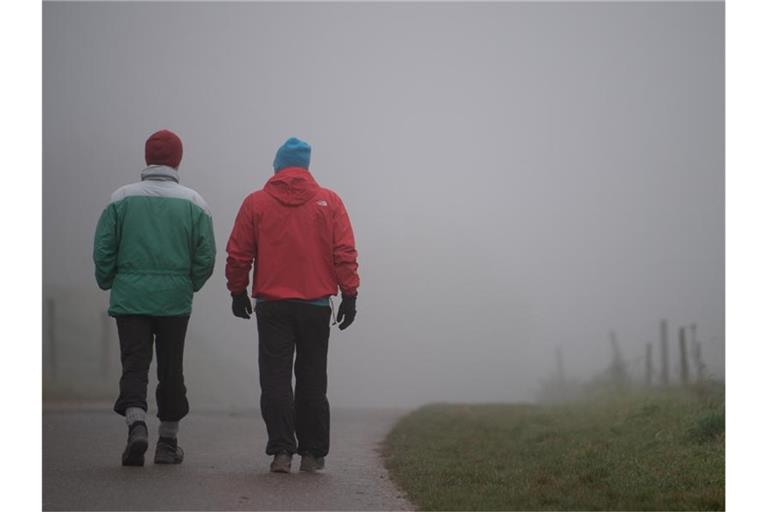 Spaziergang im Nebel. Foto: Sebastian Gollnow/dpa