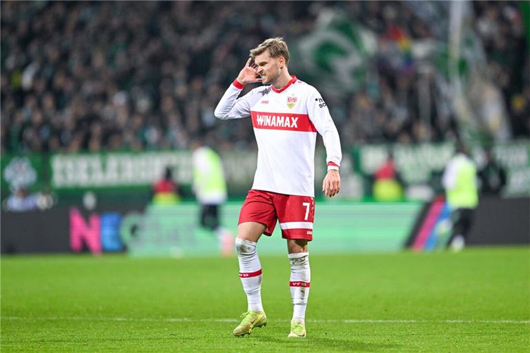 Stuttgarts Nationalspieler Maximilian Mittelstädt biss gegen Werder Bremen auf die Zähne.
         
             Foto: imago/Titgemeyer