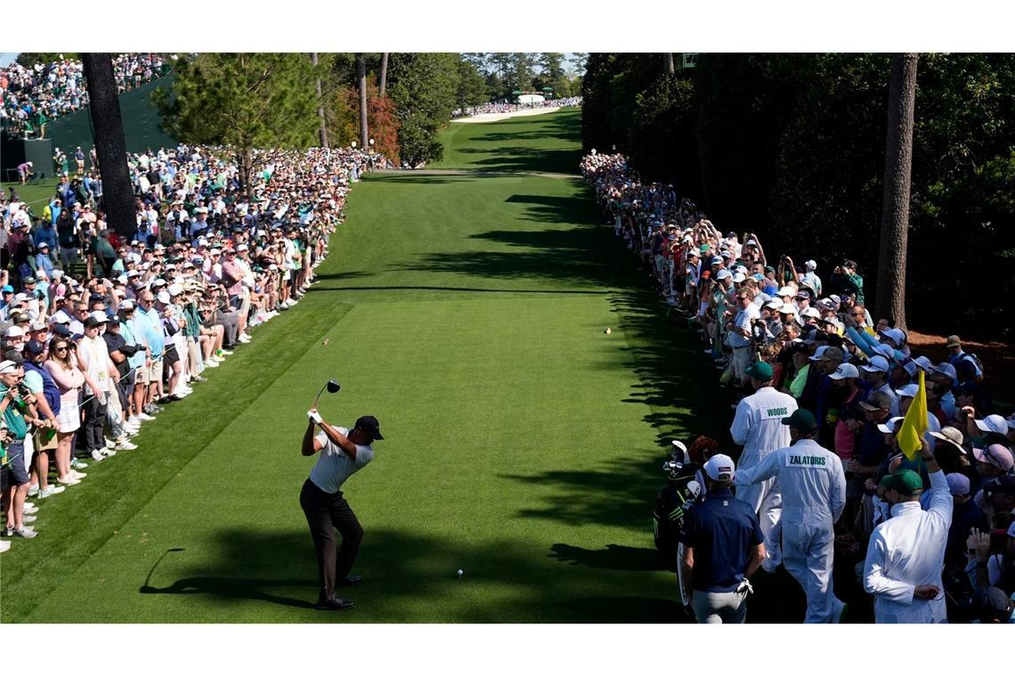 Superstar Tiger Woods bei einer Trainingsrunde im Augusta National Golf Club.