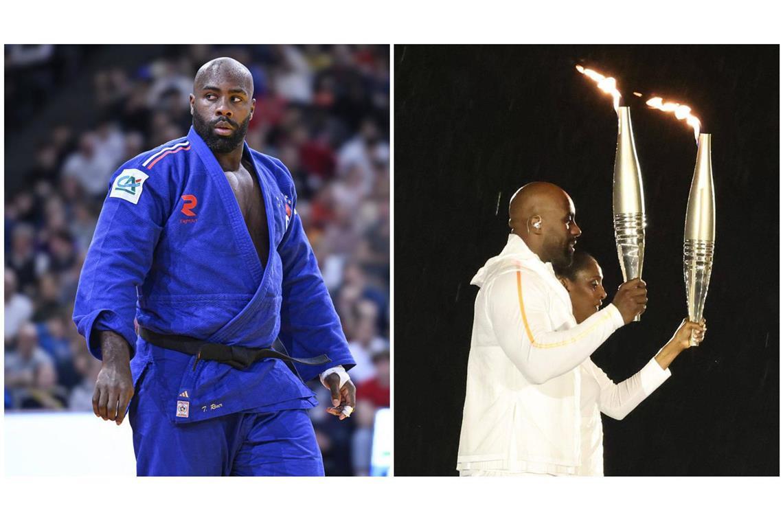 Teddy Riner ist in Frankreich ein Superstar. Am vergangenen Freitag durfte er gemeinsam mit der Ex-Leichtathletin Marie-José Perec das Olympische Feuer entzünden.