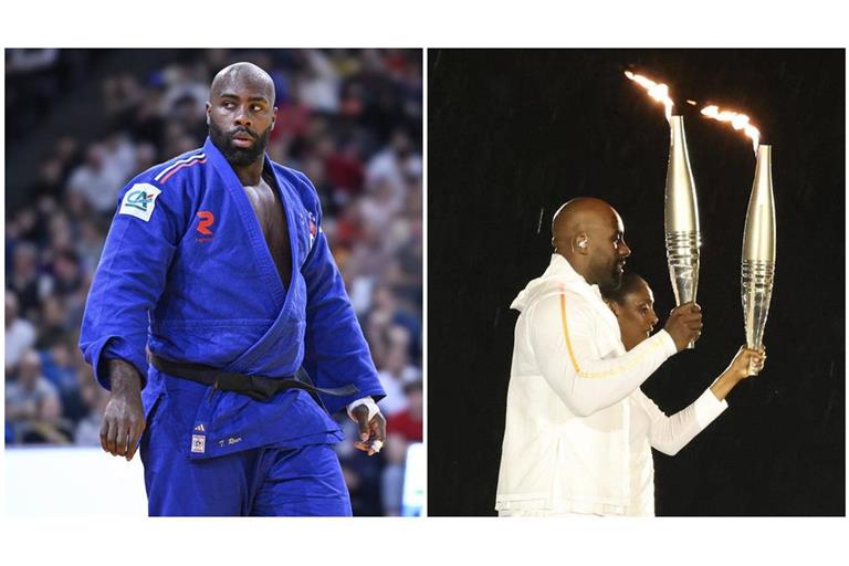 Teddy Riner ist in Frankreich ein Superstar. Am vergangenen Freitag durfte er gemeinsam mit der Ex-Leichtathletin Marie-José Perec das Olympische Feuer entzünden.