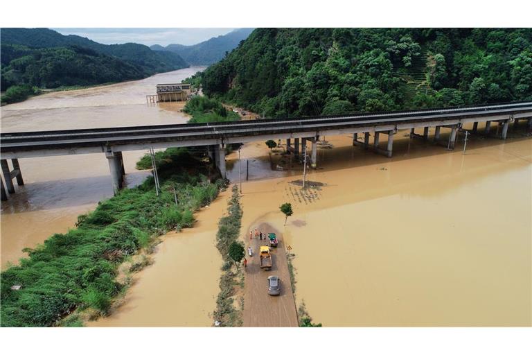 Teile der chinesischen Provinz Fujian stehen unter Wasser.