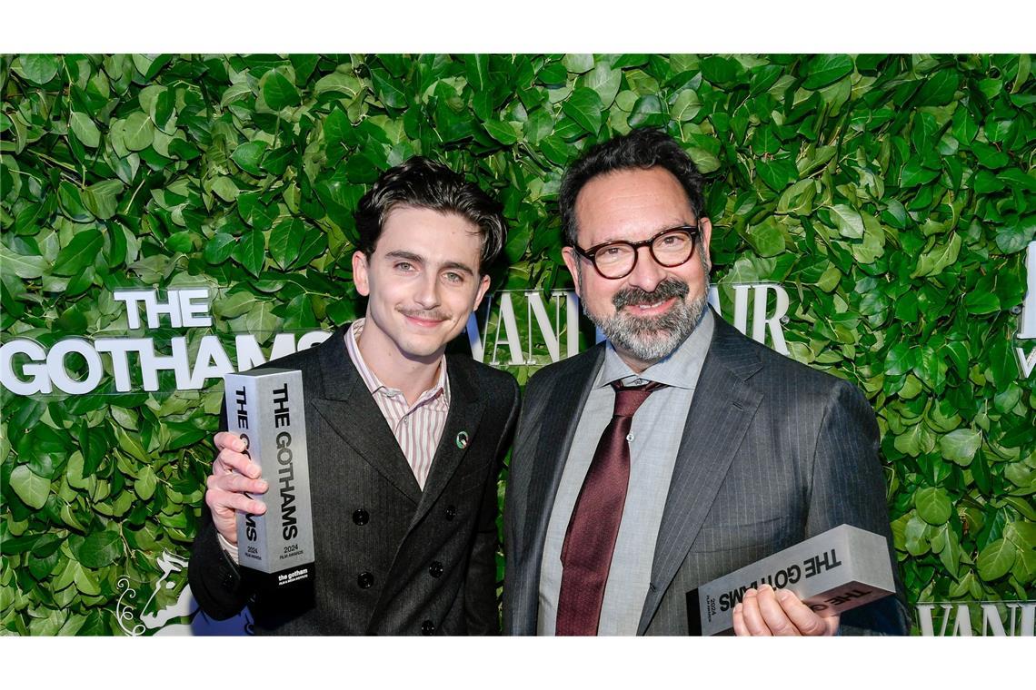 Timothée Chalamet und Regisseur James Mangold bei der Pressetour zu ihrem neuen Film.