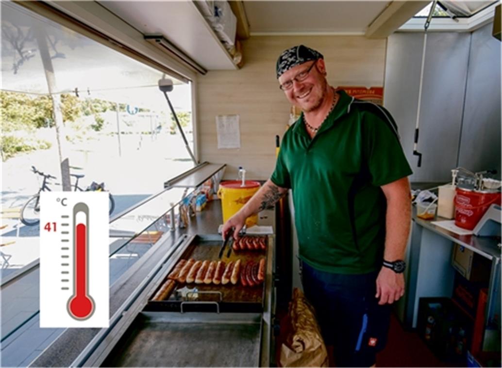 Tobias Grokenbergers Kunden wollen auch im Sommer Frittiertes – und der Gastronom liefert.