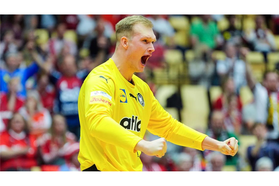 Torwart David Späth überragte beim WM-Sieg der deutschen Handballer gegen Tunesien.