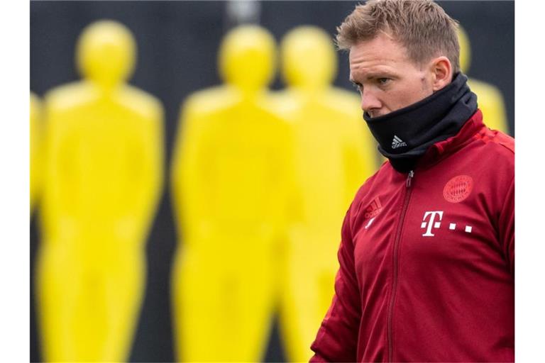 Trainer Julian Nagelsmann vom FC Bayern beim Training. Foto: Sven Hoppe/dpa/Archiv