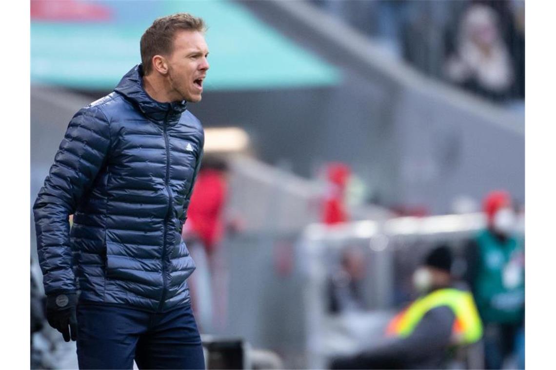 Nagelsmann gespannt auf Hoffenheim-Rückkehr Trainer Julian Nagelsmann von Bayern München. Foto: Sven Hoppe/dpa/Archivbild
