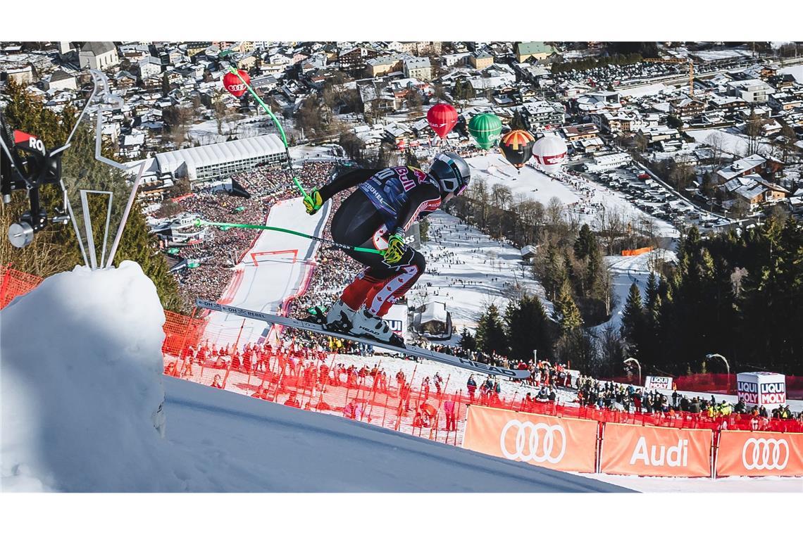 Traumhafte Kulisse in Tirol: James Crawford rast zum Sieg auf der Streif.