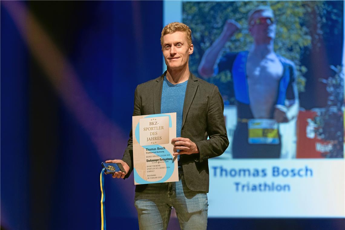 Triathlet Thomas Bosch vom TC Backnang ist der BKZ-Sportler des Jahres 2024.