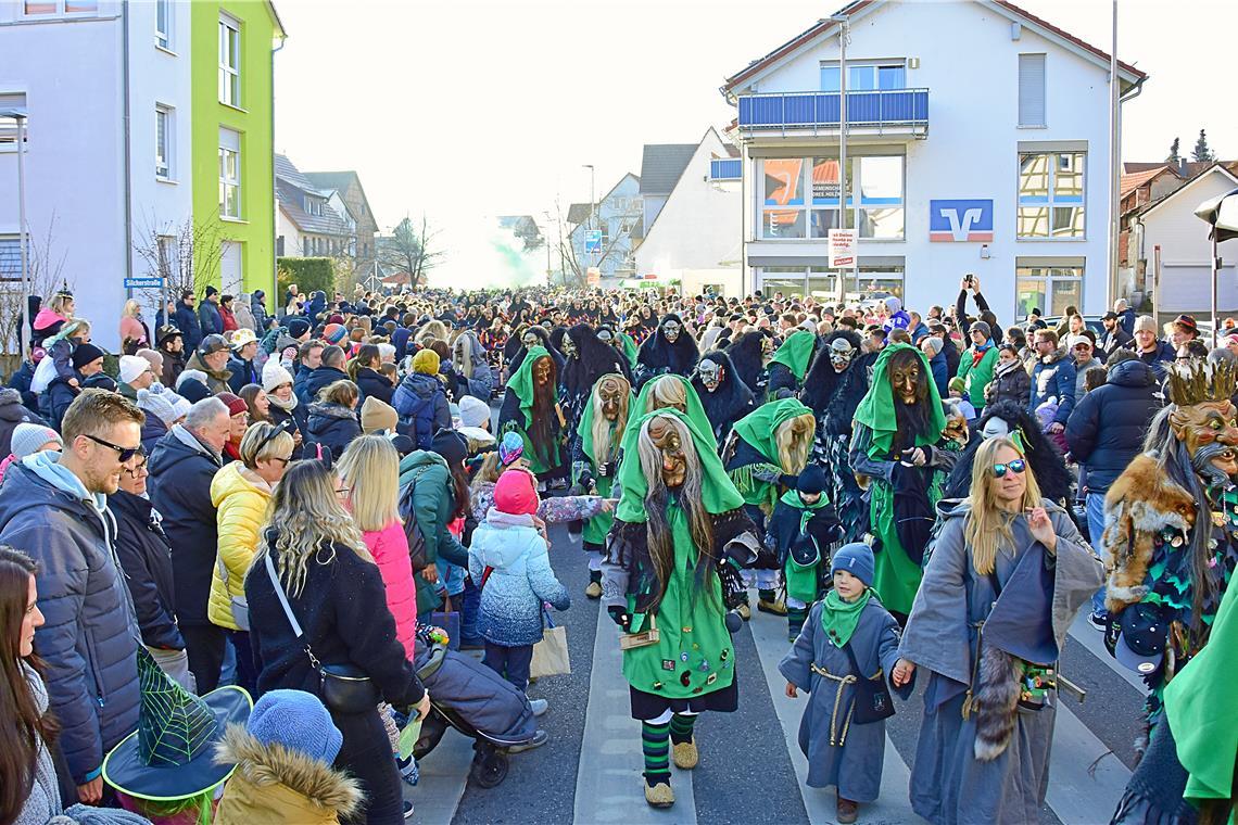 Umjubelt von tausenden Zuschauerinnen und Zuschauern zieht die 1. Freie Narrenzu...