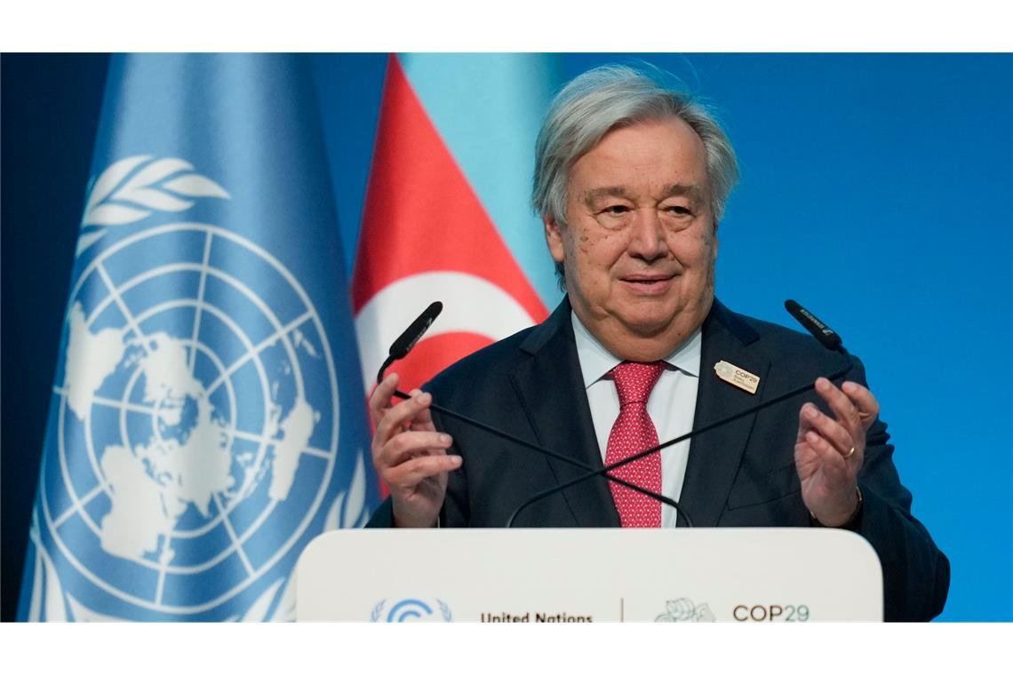 UN-Chef Guterres ruft die G20-Staaten zum Handeln auf.