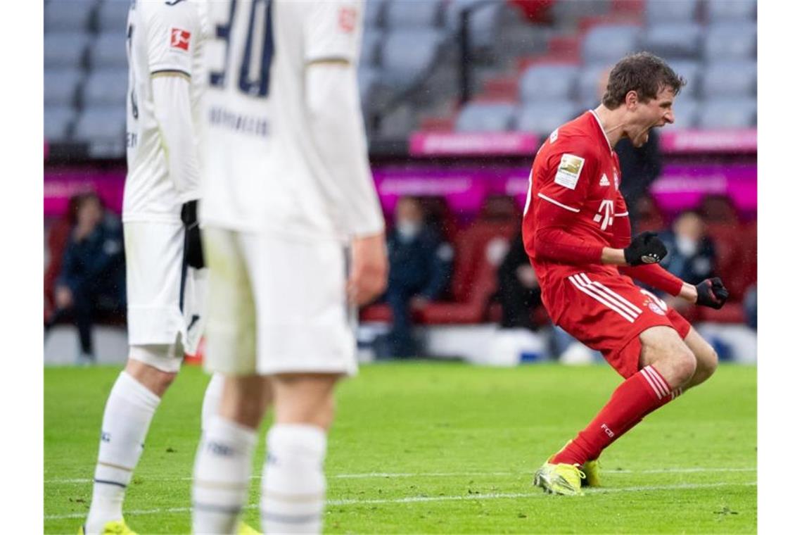Löw schweigt zu Müller - „Saubere Lösung“ bei Boateng Unterstrich auch gegen Hoffenheim seine bestechende Form: Bayern-Urgestein Thomas Müller. Foto: Sven Hoppe/dpa