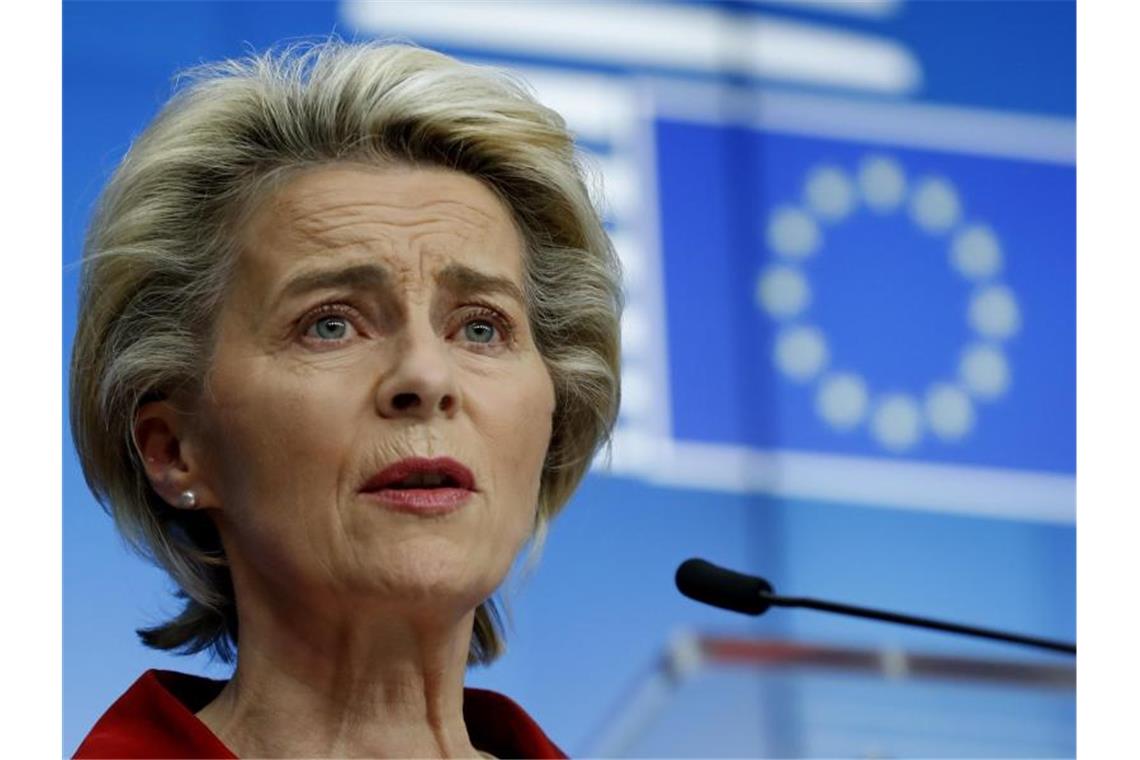 Von der Leyen: Impfstoff-Vertrag mit Curevac abgeschlossen Ursula von der Leyen, Präsidentin der Europäischen Kommission. Foto: Olivier Hoslet/EPA Pool/AP/dpa/Archiv