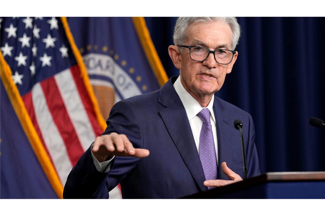 US-Notenbankpräsident Jerome Powell ist weiterhin zurückhaltend, was eine Senkung der Leitzinsen angeht. (Archivbild)