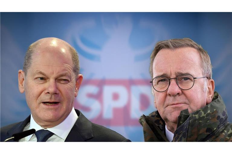 Verteidigungsminister Boris Pistorius (rechts) will Olaf Scholz nicht als Bundeskanzler beerben.