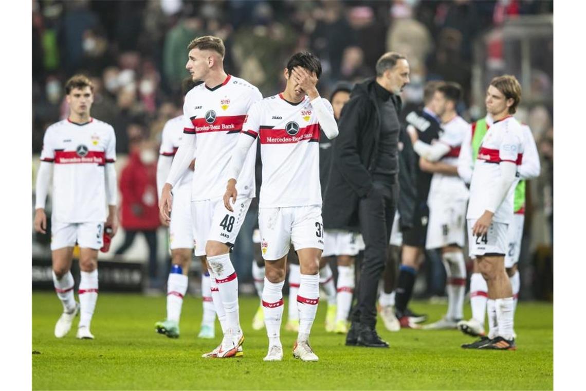 VfB Stuttgart auf dem Spielfeld. Foto: Tom Weller/dpa