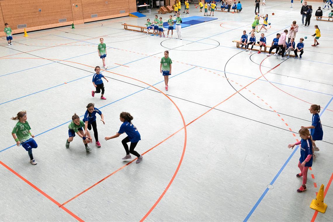 Viel Action beim ersten Spieltag der Grundschulliga in Oppenweiler. Foto: Alexander Becher