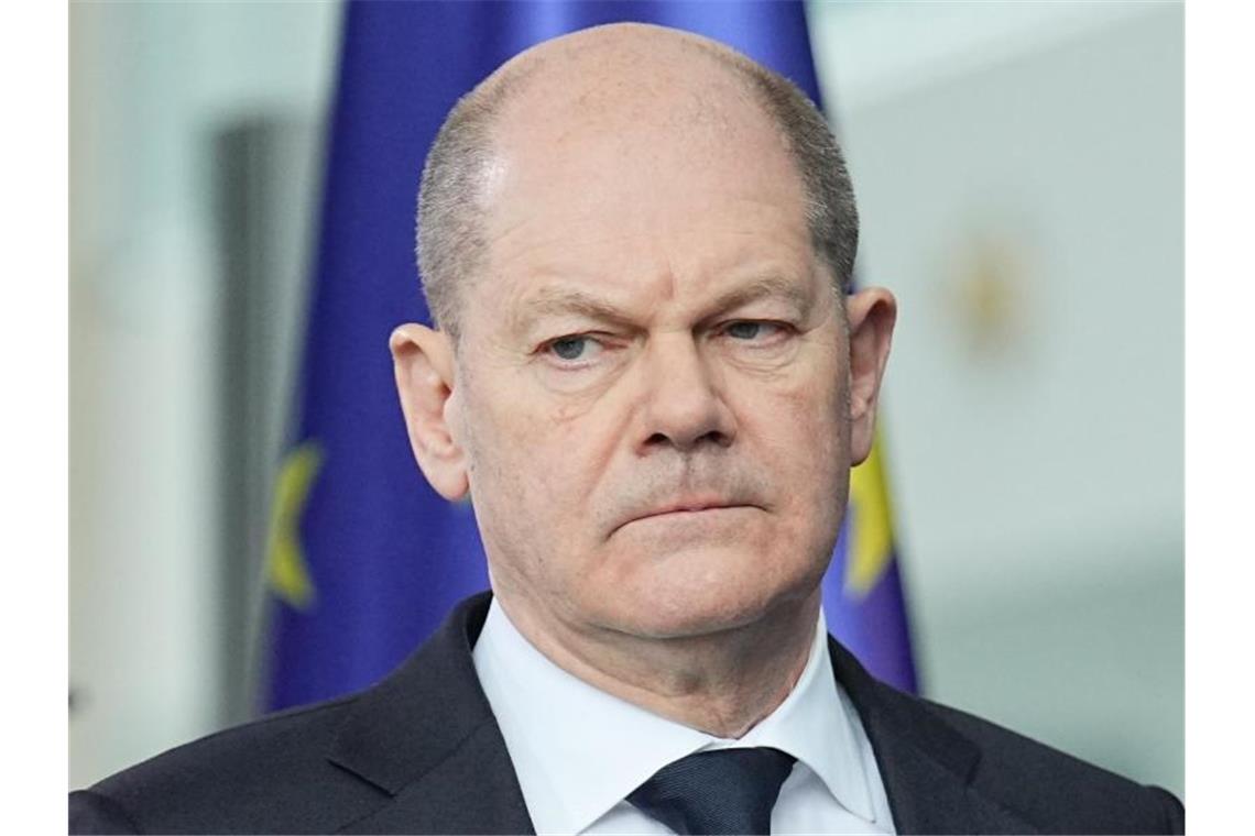 Scholz: „Putin wird nicht gewinnen“ „Volle Solidarität Deutschlands mit der Ukraine“: Olaf Scholz. Foto: Michael Kappeler/dpa
