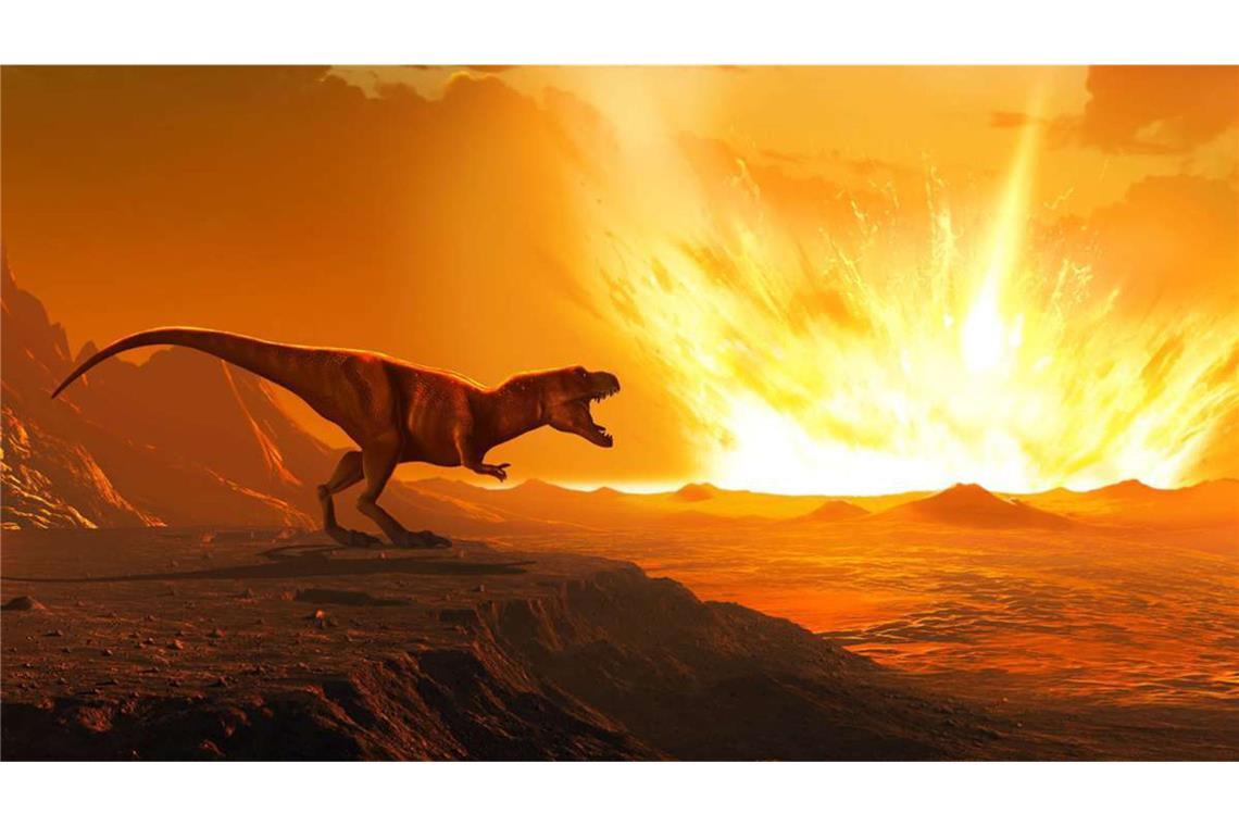 Waren Dinosaurier schon vor dem Asteroiden dem Untergang geweiht? Vor 66 Millionen Jahren schlug ein Asteroid auf der Halbinsel Yucatán im heutigen Mexiko ein. Das Inferno und der anschließende globale Winter führen zu einem Massensterben.