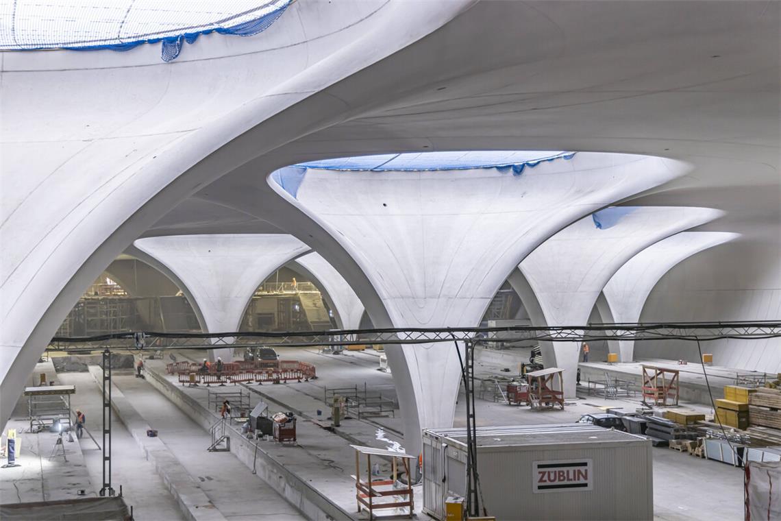 Vor einer Teilinbetriebnahme: der Bahnhof von Stuttgart 21 