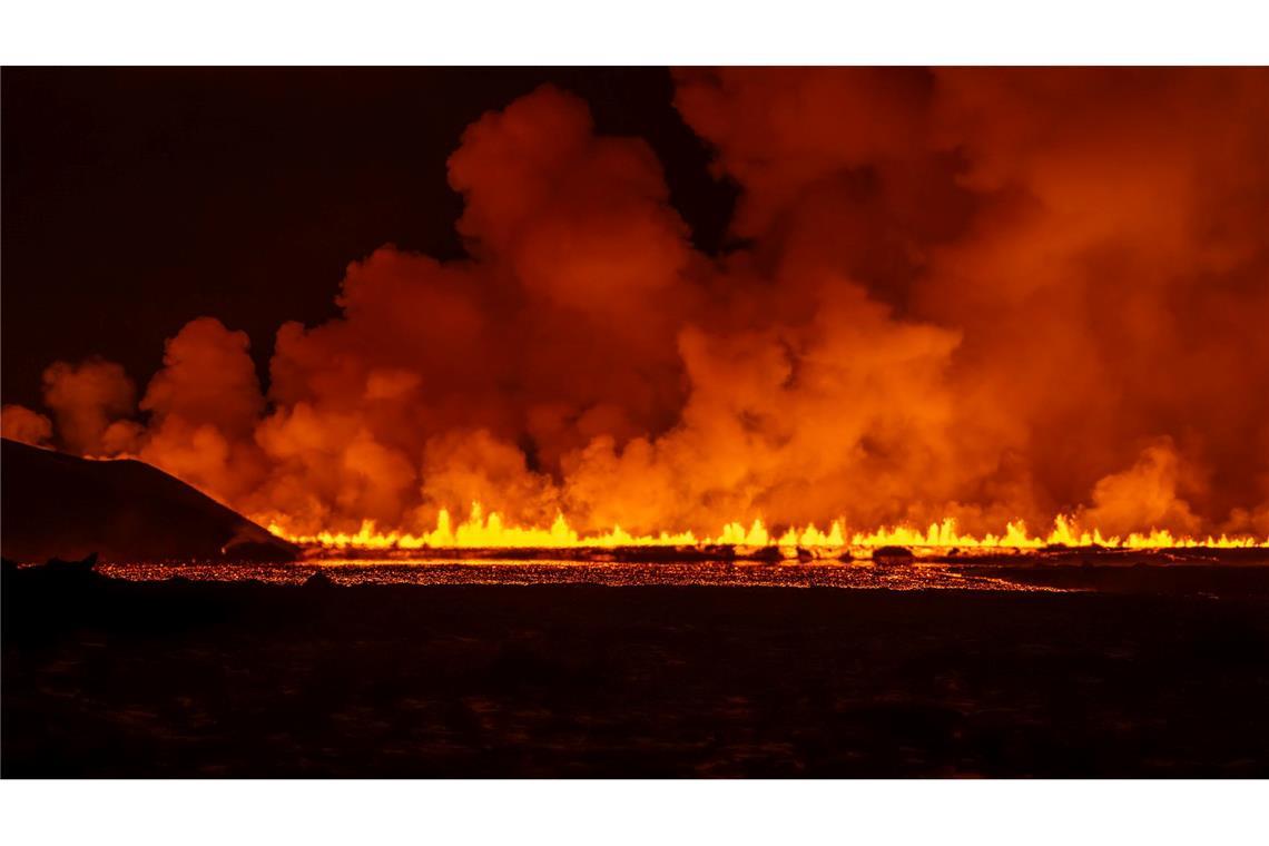 Vulkanausbruch auf der Halbinsel Reykjanes in Island.