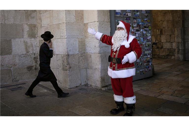 Weihnachtsmann in Jerusalem