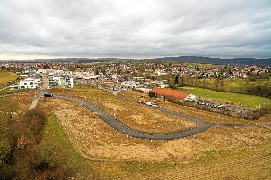 Weissacher Bürger möchten Flächenverbrauch stoppen Weissach ist stark von Bauplatzverkäufen abhängig. Auch 2019 gelang der Haushaltsausgleich nur dank der Grundstückserlöse im Baugebiet Fuchsklinge. Im März 2019 begannen die Erschließungsarbeiten. Das Foto ist ein knappes Jahr später entstanden. Archivfoto: Alexander Becher