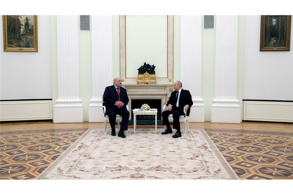 Wladimir Putin und Alexander Lukaschenko bei einem Treffen im Kreml.