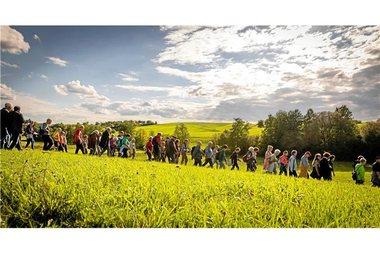 Zum Abschluss der Wanderserie vor zwei Jahren führt die Strecke zwischen Rietenau und Allmersbach am Weinberg vorbei an Wiesen und Feldern. Fotos: Alexander Becher