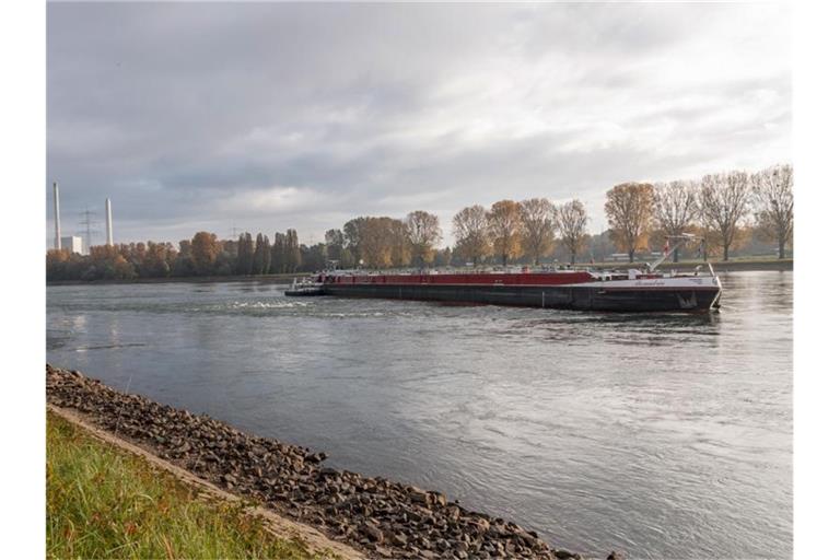 Zwei Schiffe haben sich im Rhein bei Hagenbach an der Grenze von Rheinland-Pfalz und Baden-Württemberg festgefahren. Foto: Aaron Klewer/Einsatz-Report24/dpa