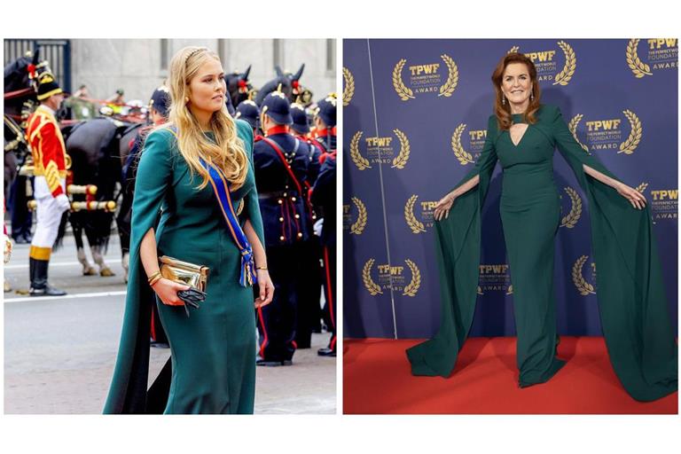 Zwei starke Auftritte im tupfengleichen Kleid: Die niederländische Kronprinzessin Amalia (links) und Sarah Ferguson, die frühere Herzogin von York.